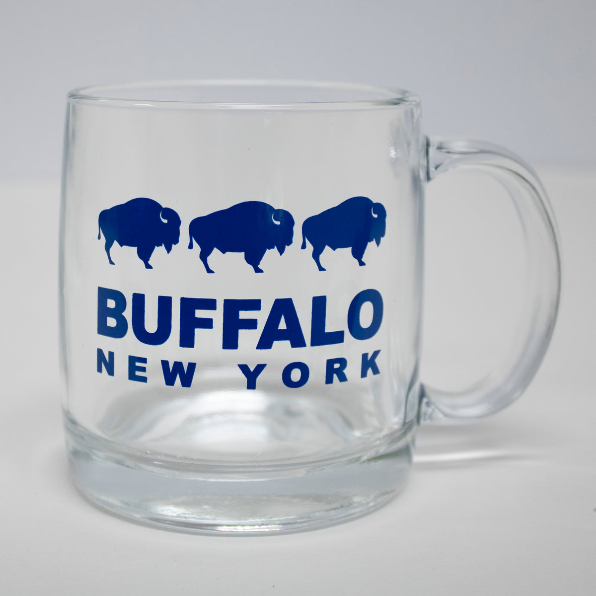 Buffalo Etched Double Wall Glass Mugs